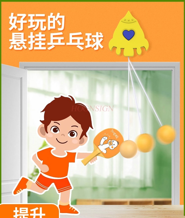 Indoor Sport And Outdoor Sports - Children's Rocket Table Tennis Hanging Trainer