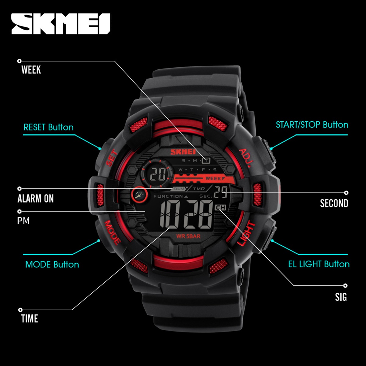 SKMEI Sports Electronic Wristw - огляд і ціна Outdoor Sports List